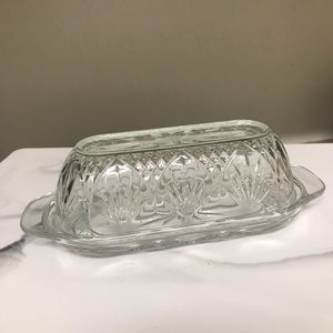 Crystal glass butter dish